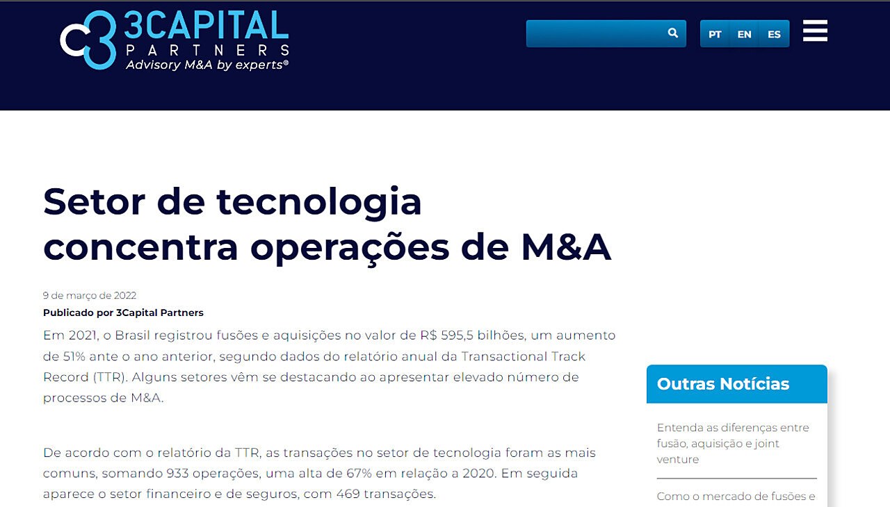 Setor de tecnologia concentra operaes de M&A